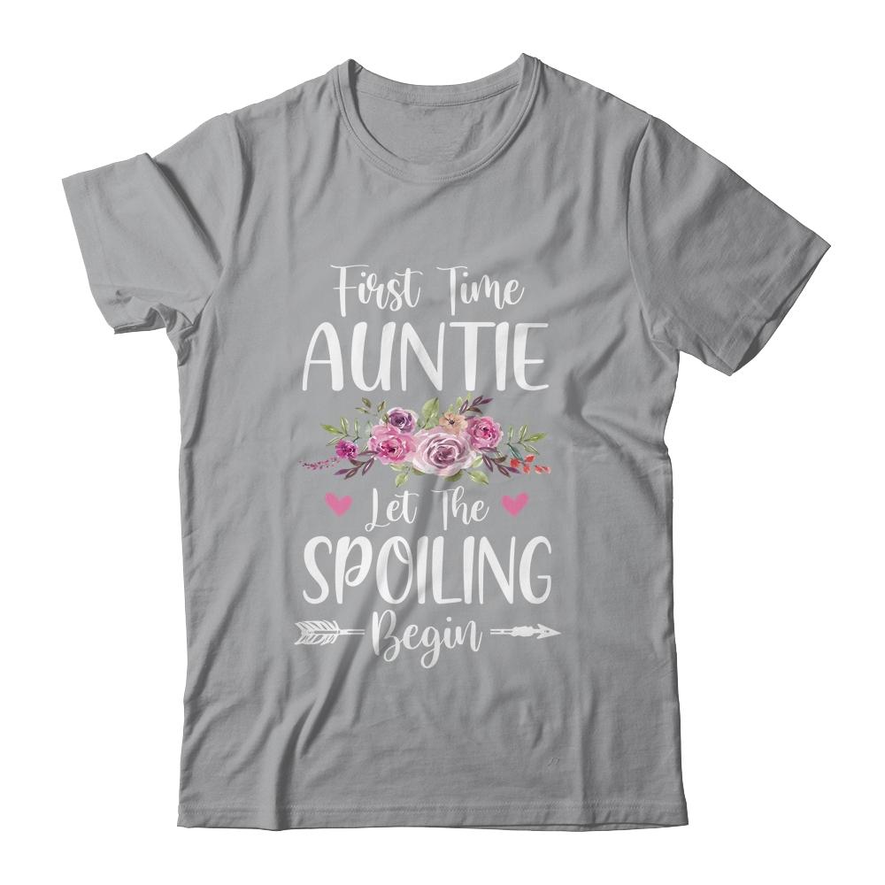 First Time Auntie Let The Spoiling Begin-T-Shirt & Tank Top-Classic T-Shirt-Sport Grey