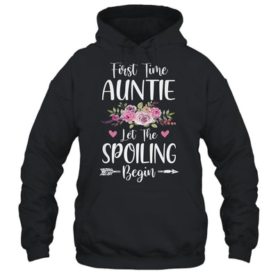 First Time Auntie Let The Spoiling Begin-T-Shirt & Tank Top-Pullover Hoodie-Black