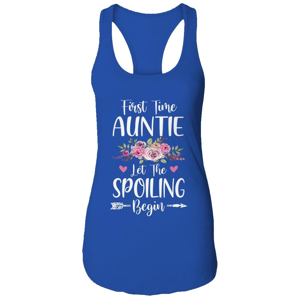 First Time Auntie Let The Spoiling Begin-T-Shirt & Tank Top-Women's Ideal Racerback Tank-Royal