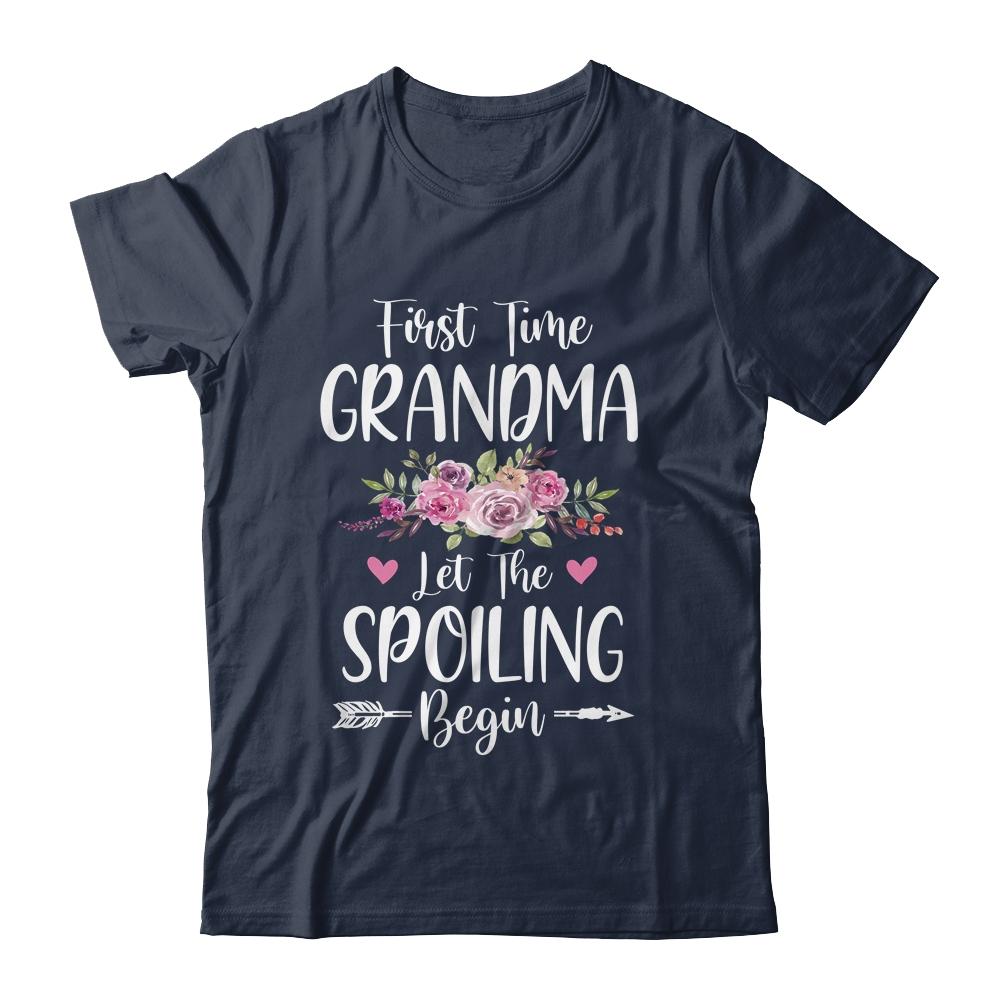 First Time Grandma Let The Spoiling Begin-T-Shirt & Tank Top-Classic T-Shirt-Navy