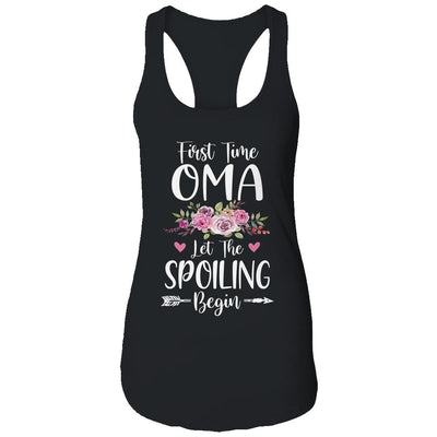 First Time Oma Let The Spoiling Begin-T-Shirt & Tank Top-Women's Ideal Racerback Tank-Black