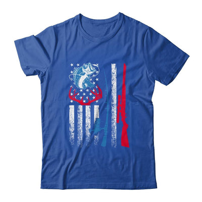 Fishing And Deer Hunting American Flag Shirt For Hunter-T-Shirt & Hoodie-Classic T-Shirt-Royal