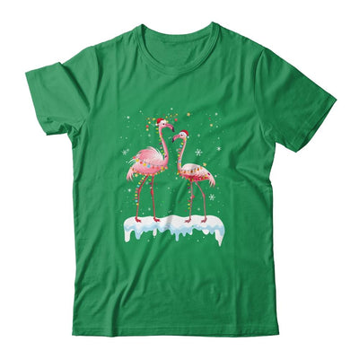 Flamingo Christmas Tree Santa Hat Light-T-Shirt & Sweatshirt-Classic T-Shirt-Irish Green