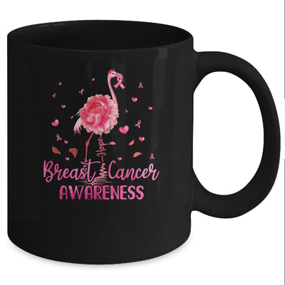 Flamingo Hope Flower Lover Breast Cancer Awareness Mug-Coffee Mug-Mug-Black