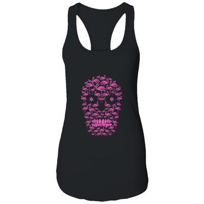 Flamingo Skulls Funny Flamingo Lover Halloween Costume Gifts-T-Shirt & Tank Top-Women's Ideal Racerback Tank-Black