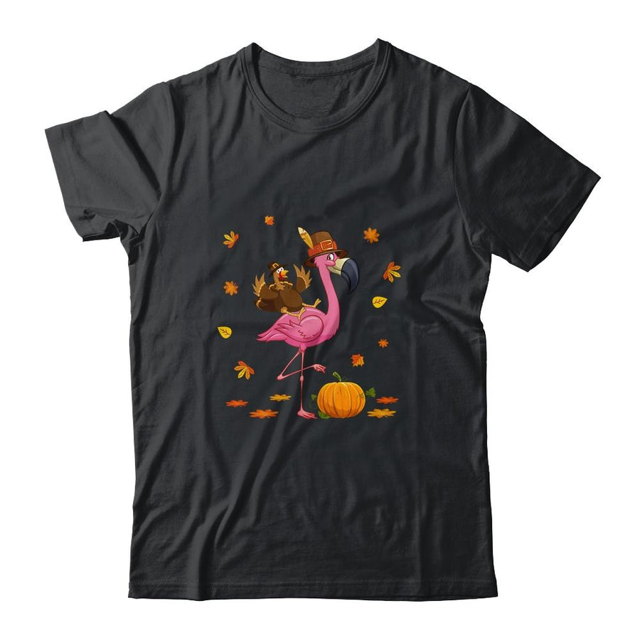 Flamingo Thanksgiving Pumpkin Halloween-T-Shirt & Hoodie-Classic T-Shirt-Black
