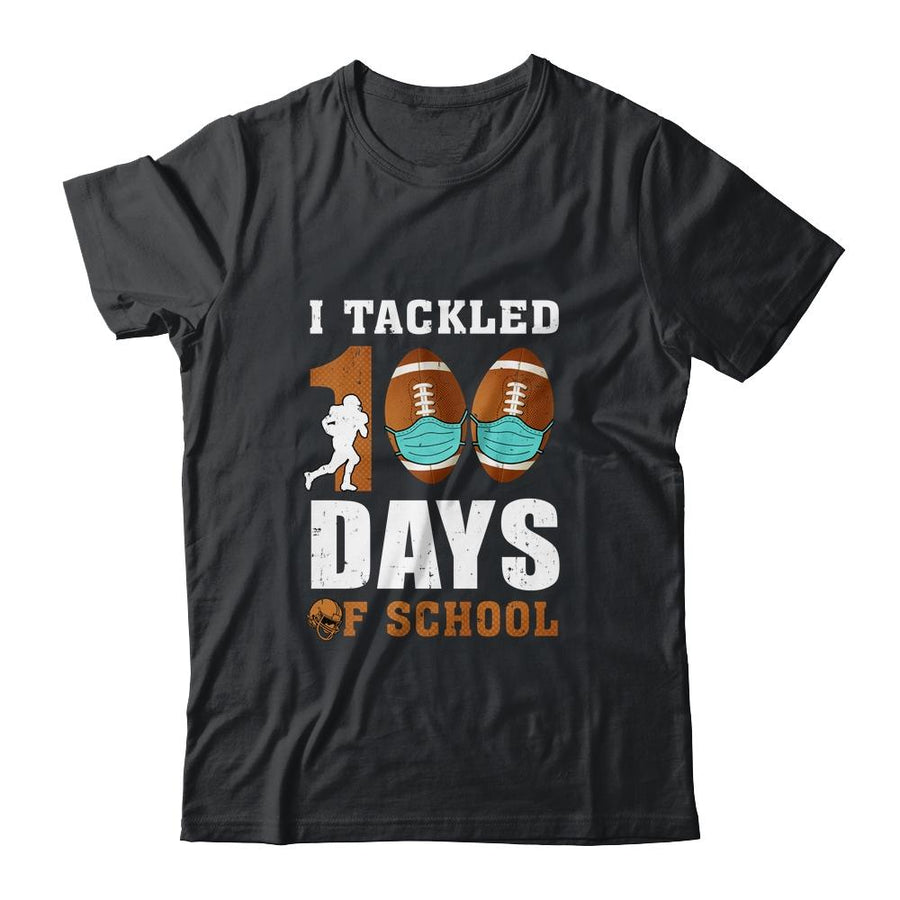 Football Masks Funny 100 Days Of School Teacher Boy-T-Shirt & Hoodie-Classic T-Shirt-Black