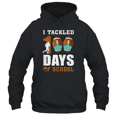 Football Masks Funny 100 Days Of School Teacher Boy-T-Shirt & Hoodie-Pullover Hoodie-Black