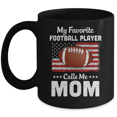 Football Mom My Favorite Football Player Calls Me Mom Mug-Coffee Mug-Mug-Black