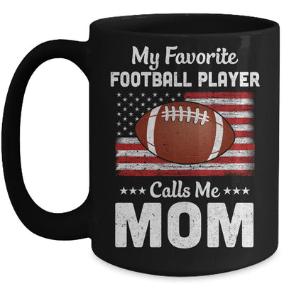Football Mom My Favorite Football Player Calls Me Mom Mug-Coffee Mug-Mug-Black