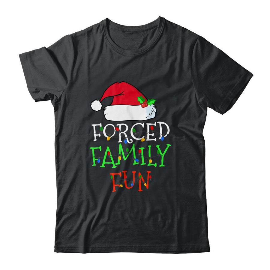 Forced Family Fun Sarcastic Christmas Pajama Family Funny-T-Shirt & Sweatshirt-Classic T-Shirt-Black