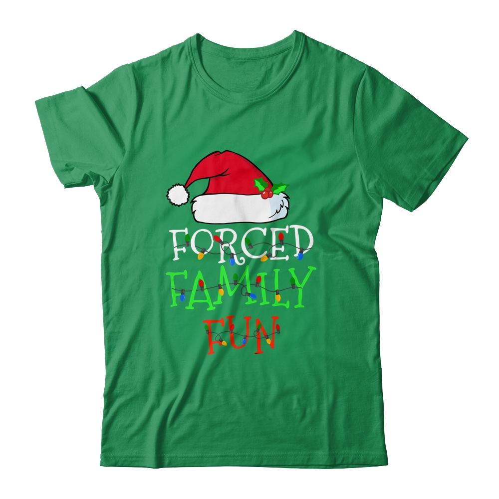 Forced Family Fun Sarcastic Christmas Pajama Family Funny-T-Shirt & Sweatshirt-Classic T-Shirt-Irish Green