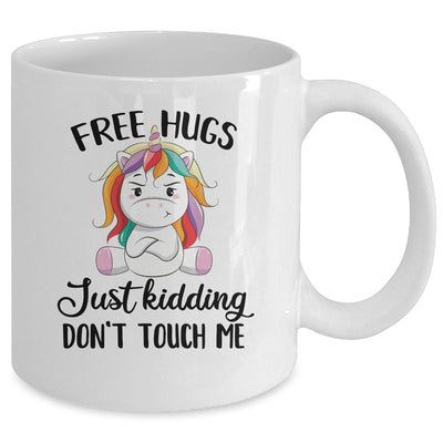 Free Hug Just Kidding Dont Touch Me Unicorn Mug-Coffee Mug-Mug-White