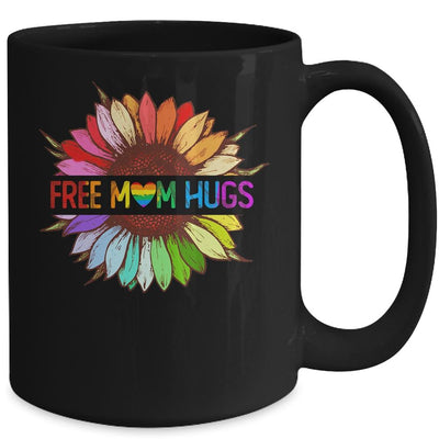 Free Mom Hugs Gay Pride LGBT Sunflower Rainbow Flower Mug-Coffee Mug-