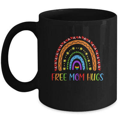 Free Mom Hugs Rainbow Heart Gay Pride LGBT Mug-Coffee Mug-Mug-Black