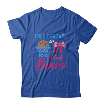 Free Throws Or Pink Bows Pregnant Gender Reveal Party-T-Shirt & Hoodie-Classic T-Shirt-Royal