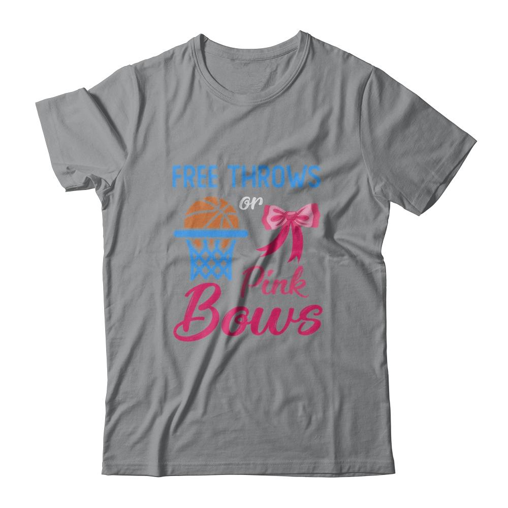 Free Throws Or Pink Bows Pregnant Gender Reveal Party-T-Shirt & Hoodie-Classic T-Shirt-Sport Grey
