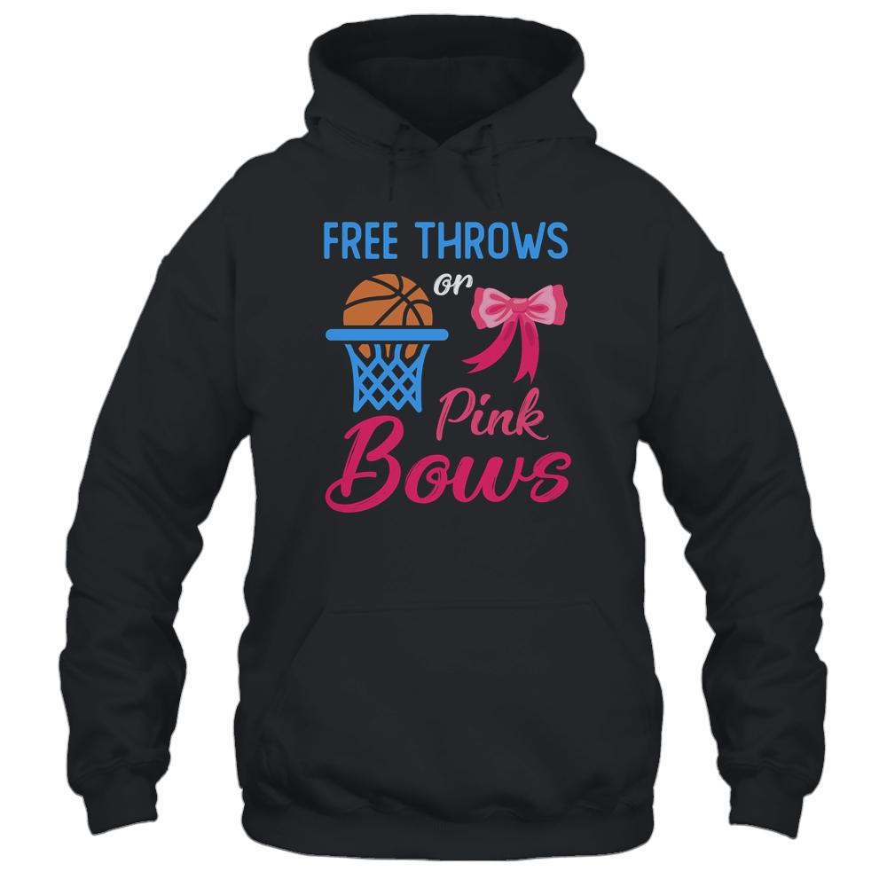 Free Throws Or Pink Bows Pregnant Gender Reveal Party-T-Shirt & Hoodie-Pullover Hoodie-Black