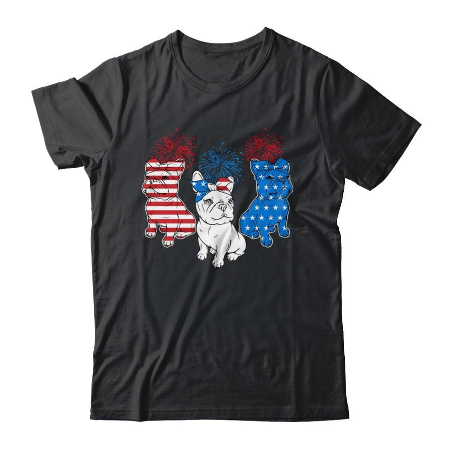 French Bulldog American Flag 4th Of July Independence Day-T-Shirt & Tank Top-Classic T-Shirt-Black