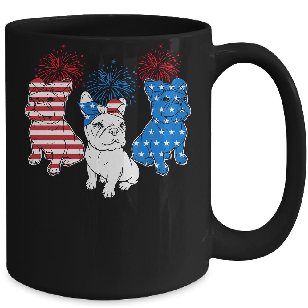 French Bulldog American Flag 4th Of July Independence Day Mug-Coffee Mug-