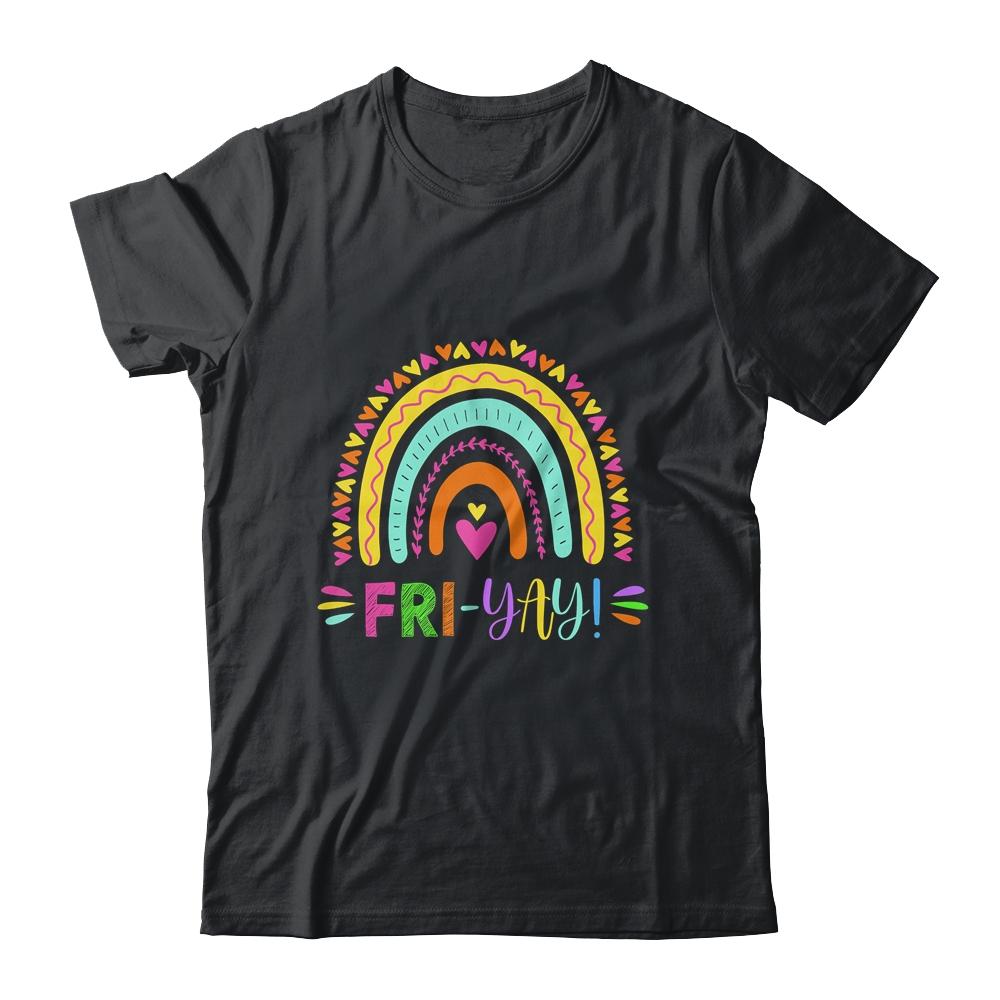Fri-Yay Funny Teacher Weekend Back To School-T-Shirt & Hoodie-Classic T-Shirt-Black