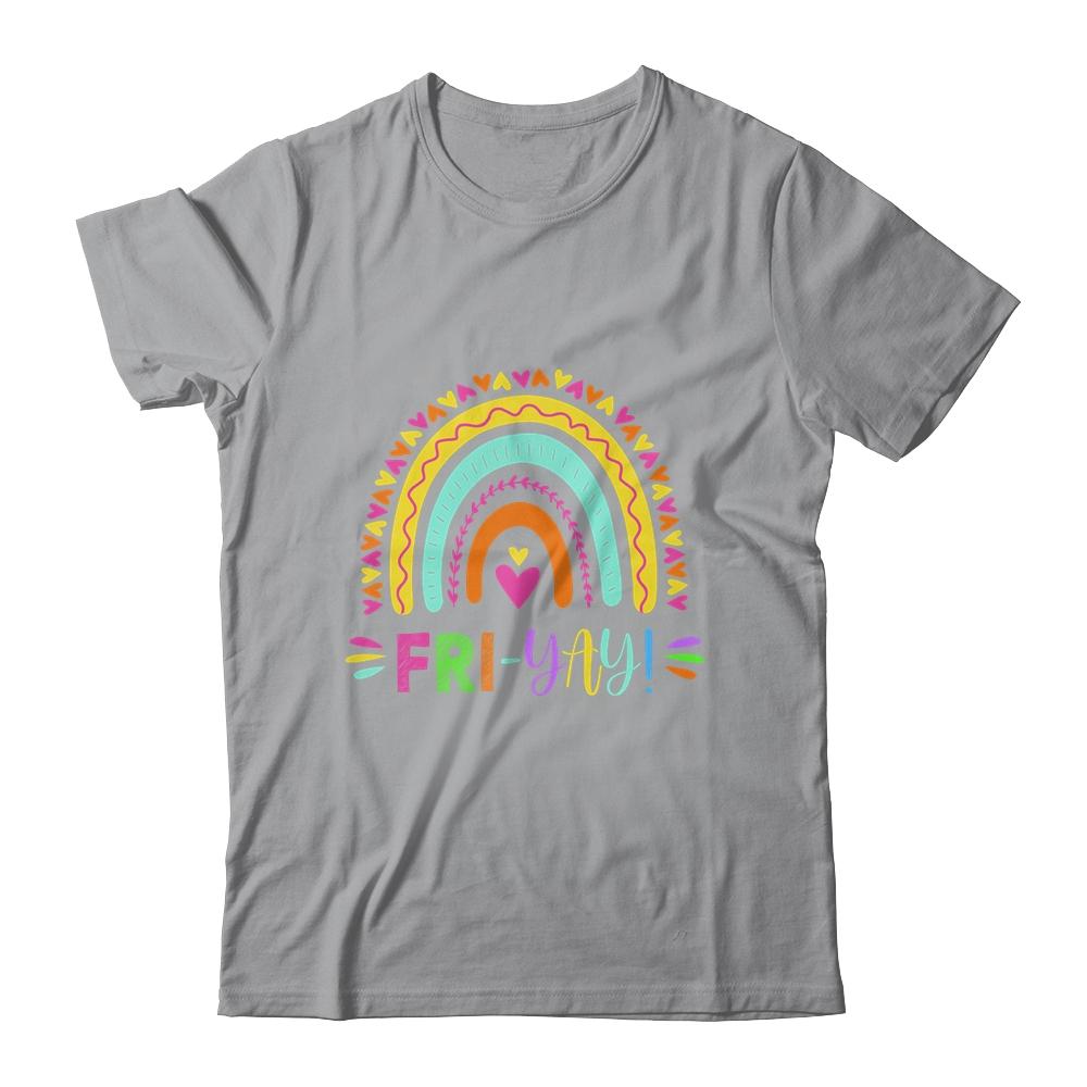 Fri-Yay Funny Teacher Weekend Back To School-T-Shirt & Hoodie-Classic T-Shirt-Sport Grey