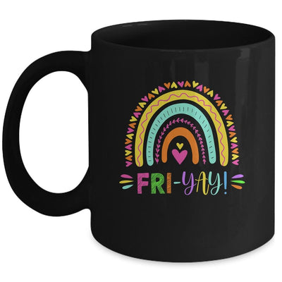 Fri-Yay Funny Teacher Weekend Back To School Mug-Coffee Mug-Mug-Black