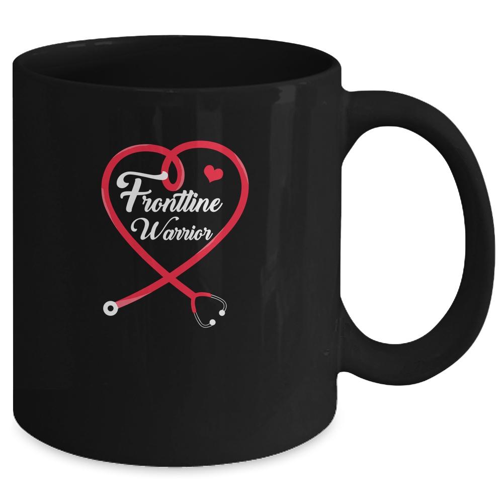 Frontline Warrior Nurse CNA Healthcare Worker Gift Mug-Coffee Mug-Mug-Black
