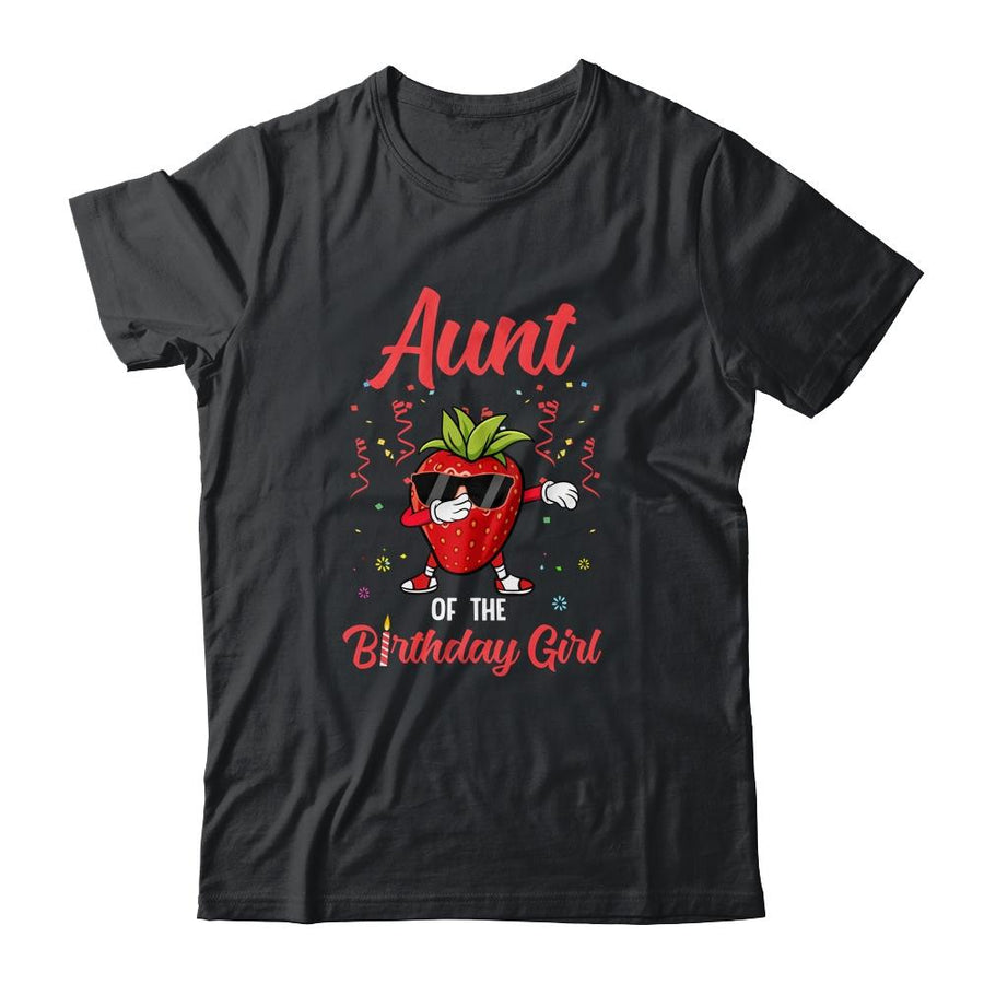 Fruit Lovers Aunt of the Birthday Girl Strawberry-T-Shirt & Hoodie-Classic T-Shirt-Black