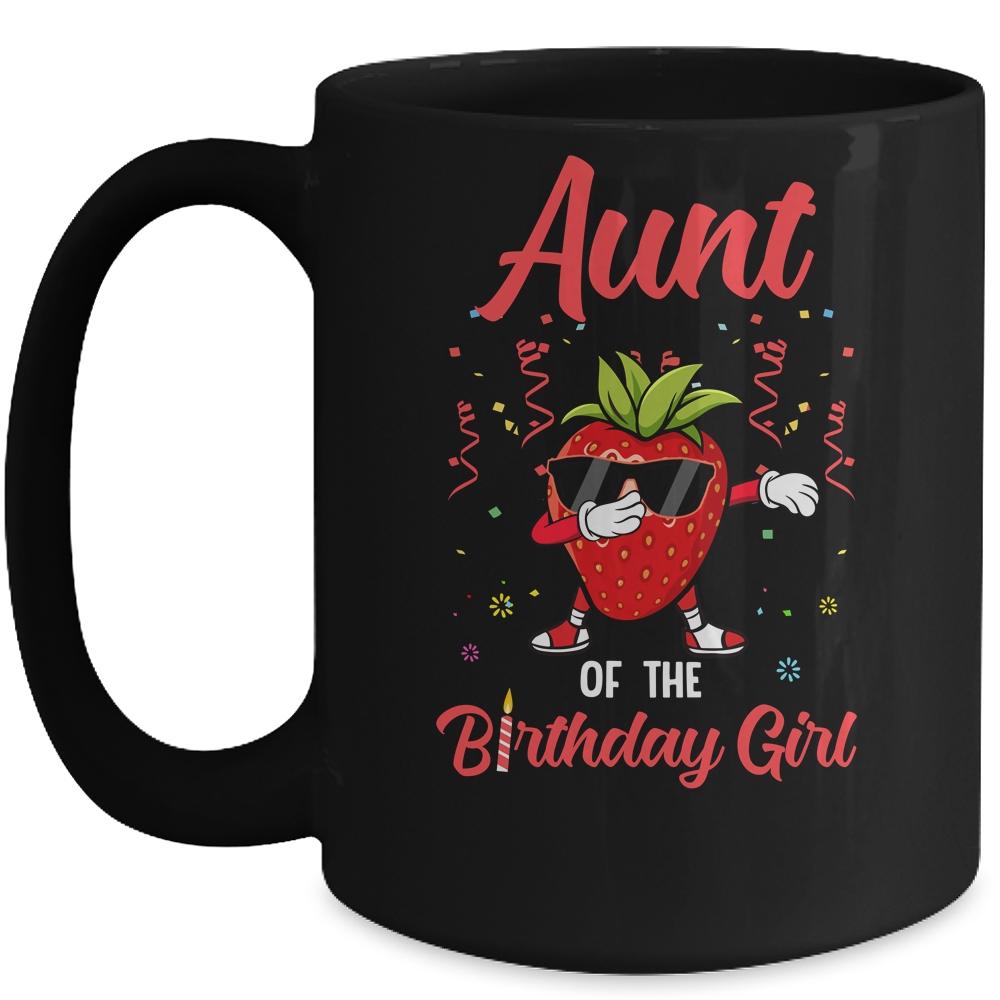 Fruit Lovers Aunt of the Birthday Girl Strawberry Mug-Coffee Mug-Mug-Black