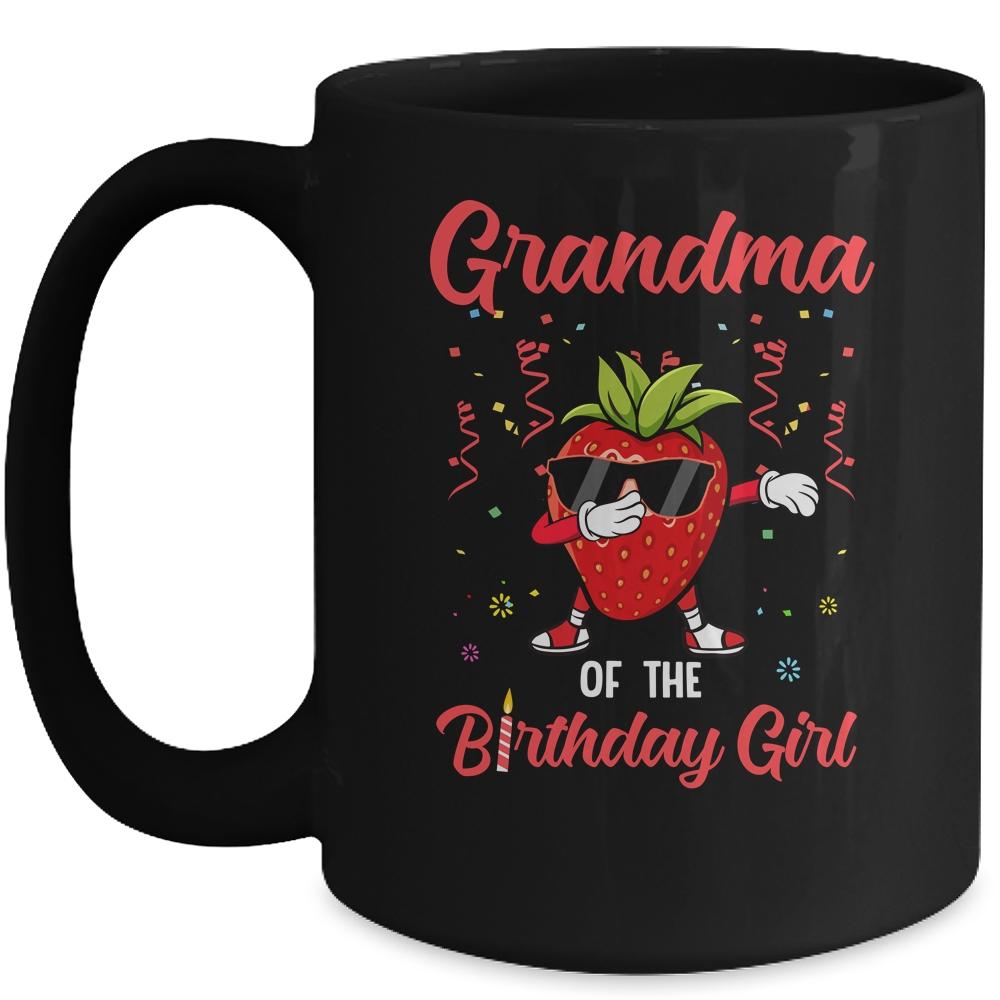 Fruit Lovers Grandma of the Birthday Girl Strawberry Mug-Coffee Mug-Mug-Black