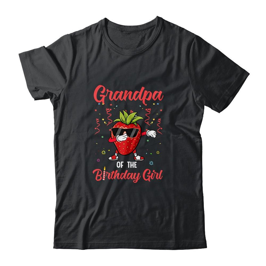 Fruit Lovers Grandpa of the Birthday Girl Strawberry-T-Shirt & Hoodie-Classic T-Shirt-Black