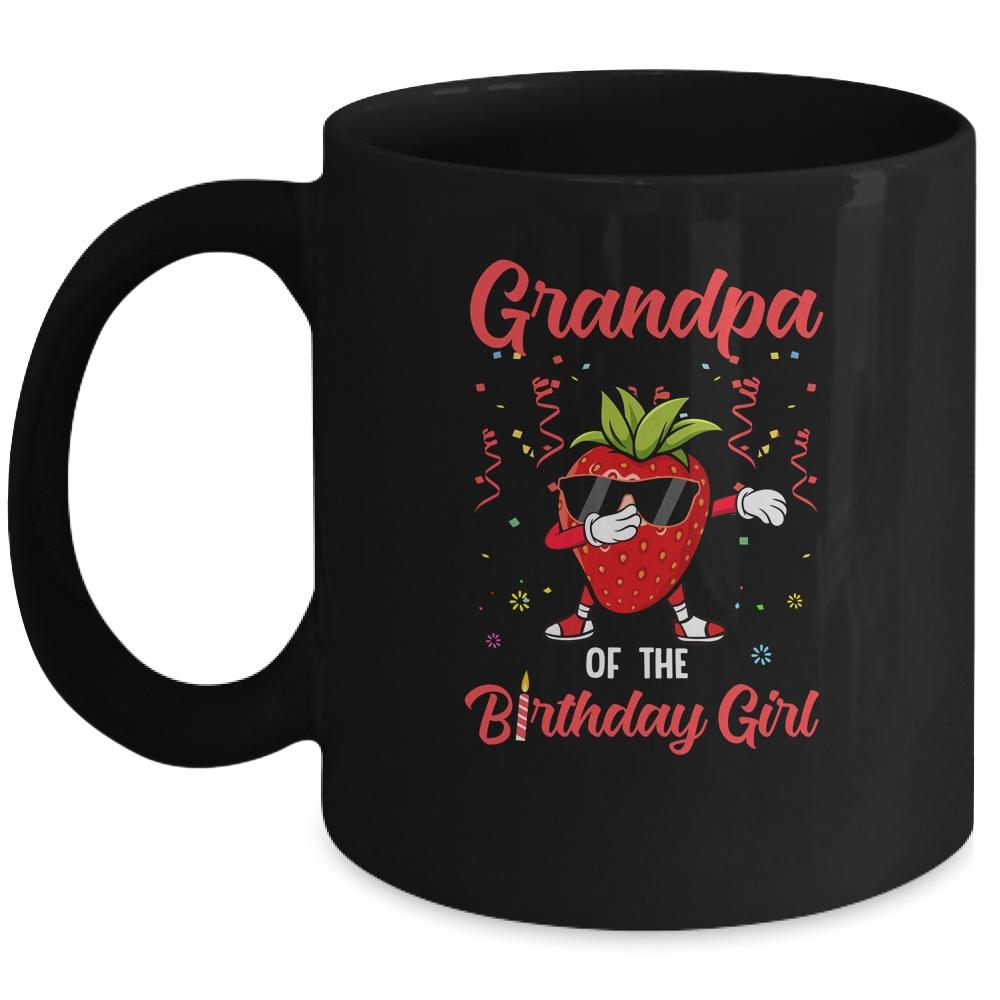Fruit Lovers Grandpa of the Birthday Girl Strawberry Mug-Coffee Mug-Mug-Black