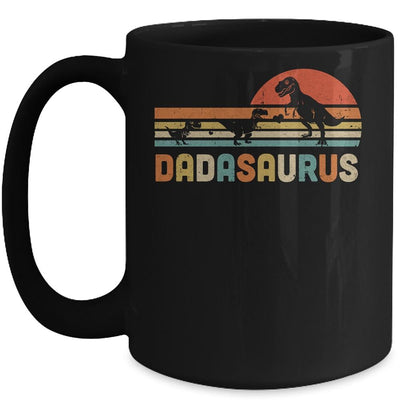 Fun Dadasaurus T-Rex Dinosaurs For Dad Father's Day Mug-Coffee Mug-Mug-Black