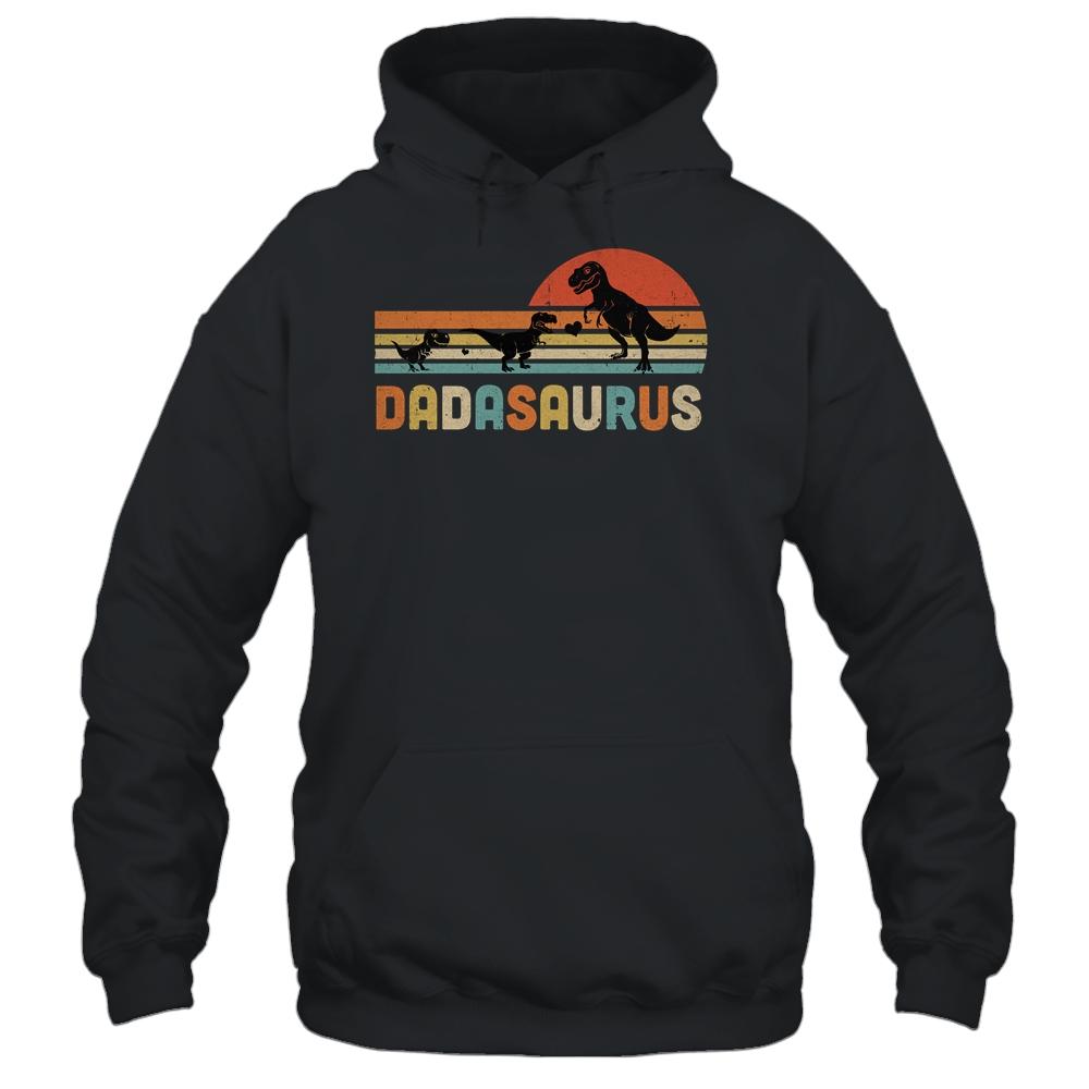 Fun Dadasaurus T-Rex Dinosaurs For Dad Father's Day-T-Shirt & Hoodie-Pullover Hoodie-Black