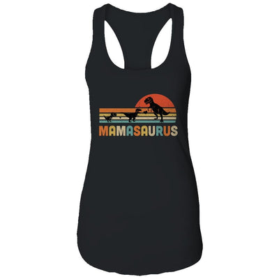 Fun Mamasaurus T-Rex Dinosaurs For Mom Mother's Day-T-Shirt & Tank Top-Women's Ideal Racerback Tank-Black