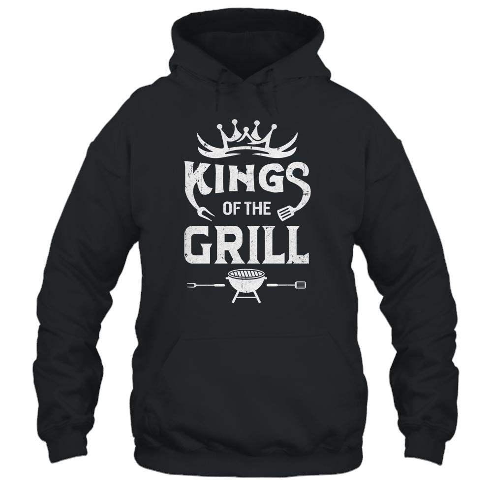 Funny BBQ Mens Chef Gift For Him King Of The Grill-T-Shirt & Hoodie-Pullover Hoodie-Black