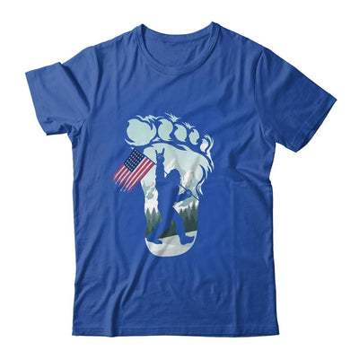 Funny Bigfoot Rock And Roll USA Flag For Believers-T-Shirt & Hoodie-Classic T-Shirt-Royal