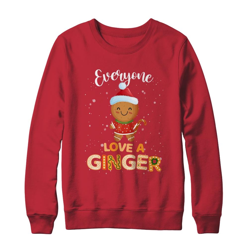 Funny Christmas Everyone Loves A Ginger-T-Shirt & Sweatshirt-Crewneck Sweatshirt-Red