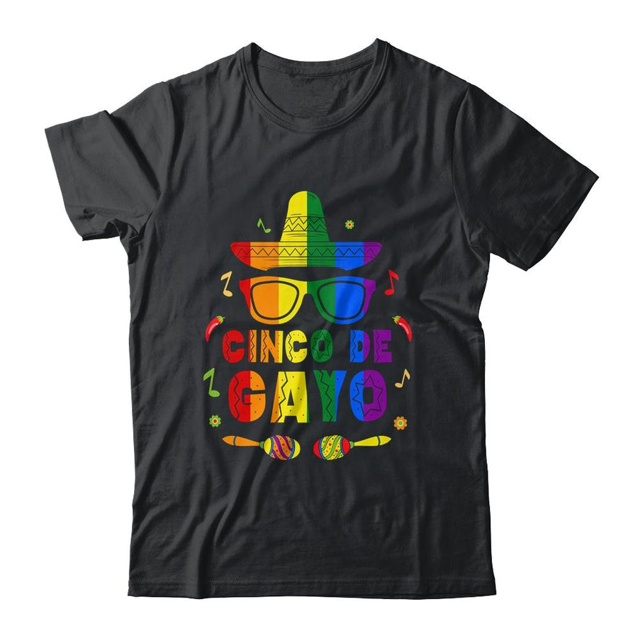 Funny Cinco De Gayo LGBT Gay Pride Flag-T-Shirt & Hoodie-Classic T-Shirt-Black