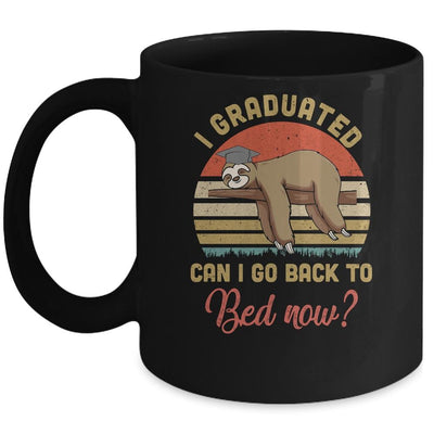 Funny Class Of 2021 Sloth Graduation Can I Go Back To Bed Mug-Coffee Mug-Mug-Black