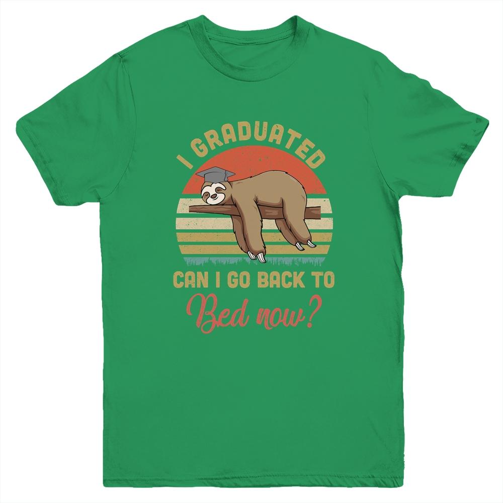 Funny Class Of 2021 Sloth Graduation Can I Go Back To Bed Youth-Youth Shirt-Youth T-Shirt-Irish Green