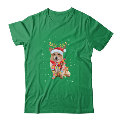 Funny Corgi Christmas Tree Santa Reindeer Pajamas-T-Shirt & Sweatshirt-Classic T-Shirt-Irish Green