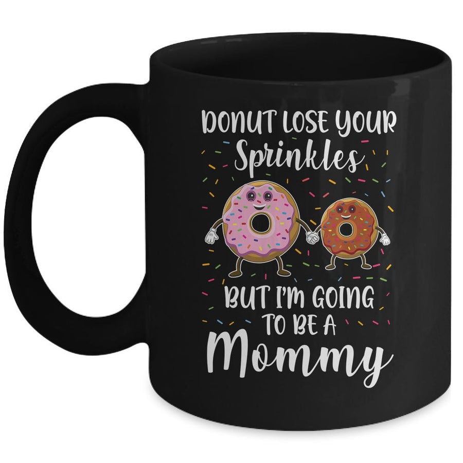 Funny Donut I'm Going To Be An Aunt Baby Announcement Mug-Coffee Mug-Mug-Black