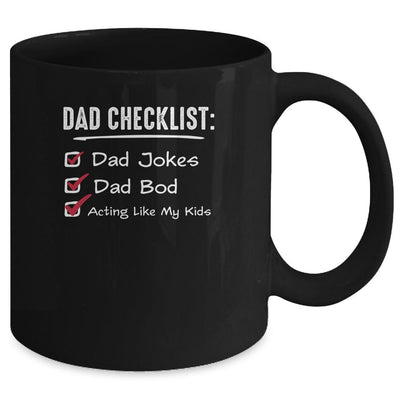 Funny Fathers Day Checklist Dad Jokes Dad Bod Mug-Coffee Mug-