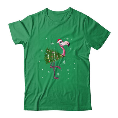 Funny Flamingo Christmas Tree Xmas Light Gift-T-Shirt & Sweatshirt-Classic T-Shirt-Irish Green