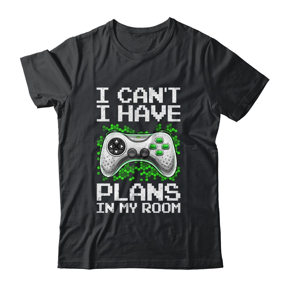 Funny Gamer Plans In My Room Video Games Gift Boys Teens Men-T-Shirt & Hoodie-Classic T-Shirt-Black