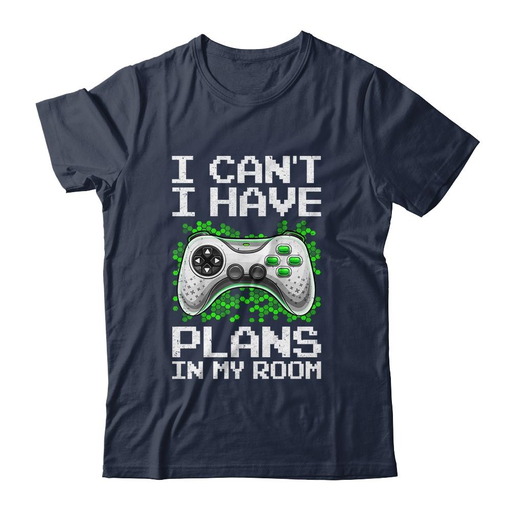 Funny Gamer Plans In My Room Video Games Gift Boys Teens Men-T-Shirt & Hoodie-Classic T-Shirt-Navy