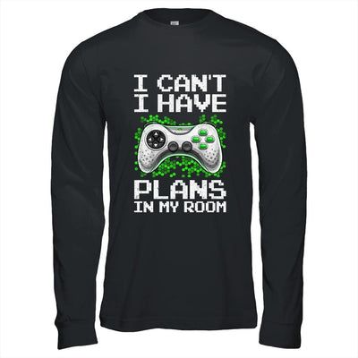 Funny Gamer Plans In My Room Video Games Gift Boys Teens Men-T-Shirt & Hoodie-Long Sleeve T-Shirt-Black