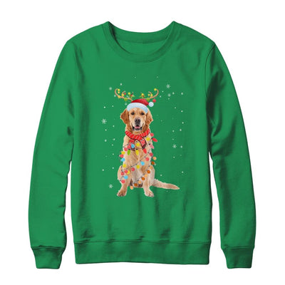 Funny Golden Retriever Christmas Tree Santa Reindeer Pajamas-T-Shirt & Sweatshirt-Crewneck Sweatshirt-Irish Green